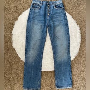 Reformation Blue Button-Fly Jeans